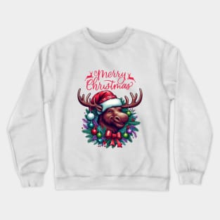 Merry Christmoose Moose Christmas 2024 Crewneck Sweatshirt